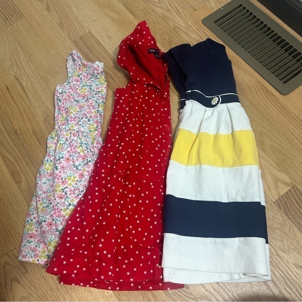 4T Dress Bundle H&M Gap Star Red Collared Button Down Sleeveless Kids Toddler